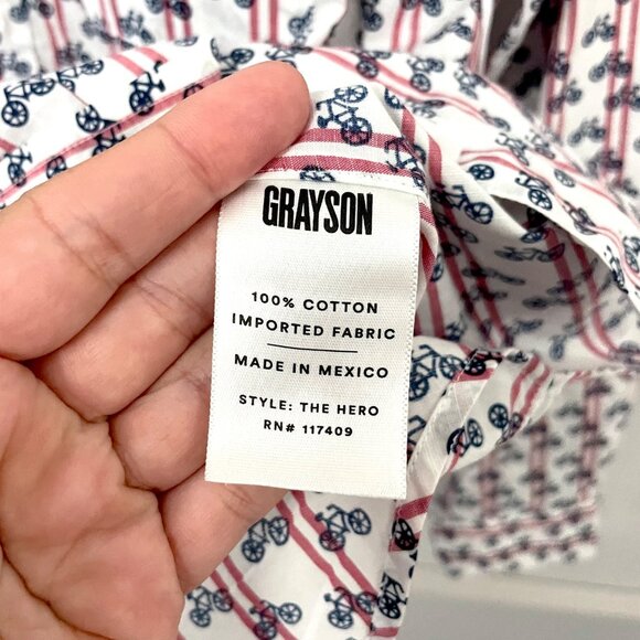 NWT Frank & Eileen Grayson The Hero Button Down Bicycle Print Shirt Size 1 - Picture 5 of 7